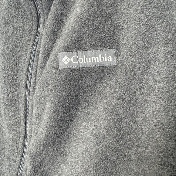 Columbia Mens Fleece Vest‎ Full Zip Gray Sleeveless Outdoor Layering Gorp Hiking - Picture 2 of 6